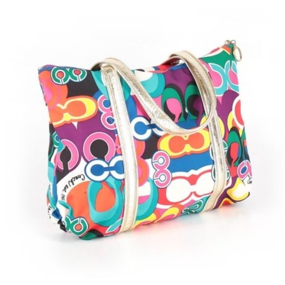 Coach Daisy Pop C Print Blue Tote - Picture 2 of 4